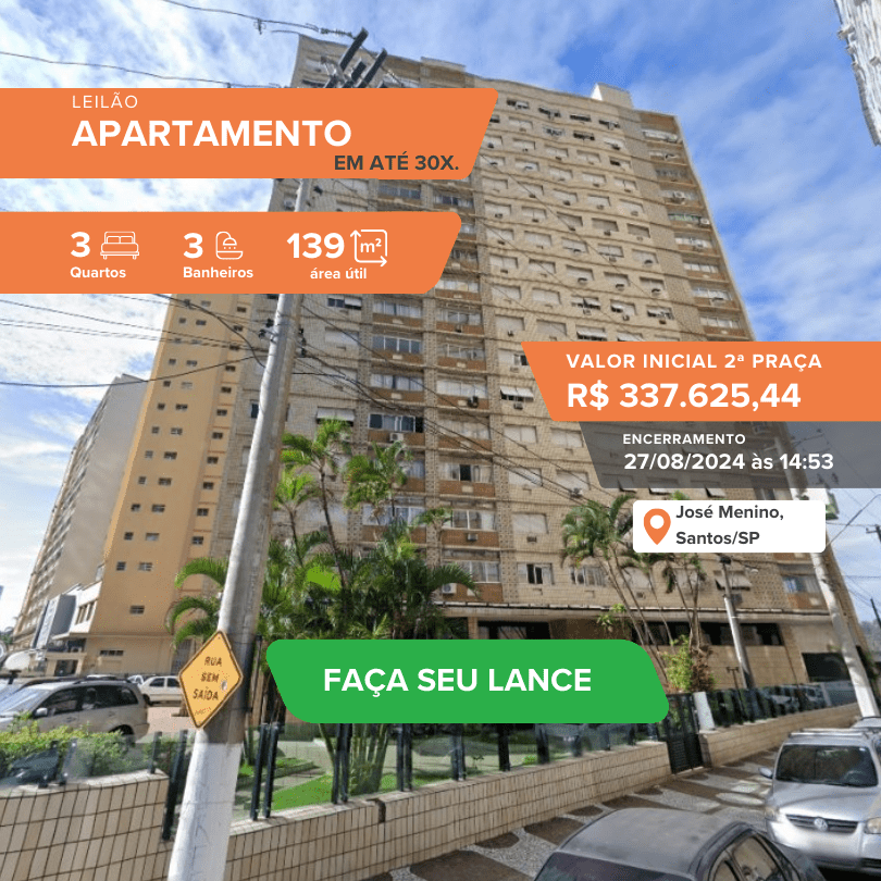 Apartamento, área total de 139m², Edifício Marambaia, José Menino, Santos/SP