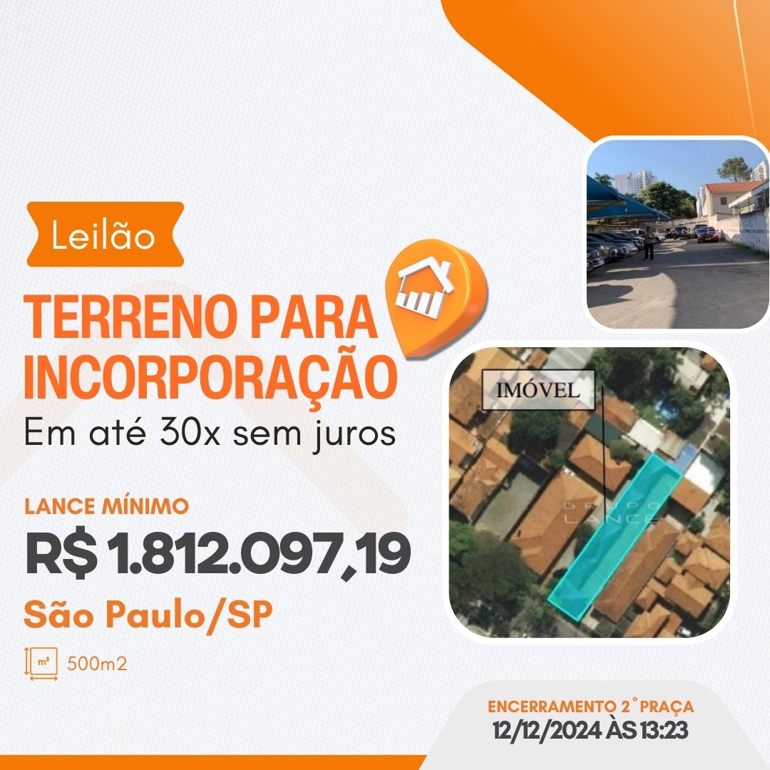  UM TERRENO DESIGNADO COMO LOTE Nº 08 DA QUADRA Nº 27, da Vila Cordeiro, no 30º Subdistrito Ibirapuera, medindo 10,00 metros de frente para a rua Matias Cardoso, por 50,00 metros da frente aos fundos de ambos os lados, encerrando a area total de 500,00 metros quadrados, conforntando atualmente do lado direito de quem da rua olha para o imovel, com o predio nº 202, do lado esquerdo com o predio nº 226, ambos da mesma rua Matias Cardoso, e nos fundos com o predio nº 221 que faz frente para a rua Francisco Dias Velho. CONSTA NO LAUDO DE AVALIAÇÃO: Possui uma edificação térrea erigida em alvenaria utilizada para fins comerciais com área construída de 40,00 m², caracterizada pela utilização de materiais construtivos básicos, tais como: ü Pisos: cerâmico ü Paredes: pintura sobre massa corrida e azulejos em áreas molhadas ü Instalações hidráulicas: embutidas; aparelhos sanitários de louça comum e metais de modelo simples. ü Esquadrias: ferro comum. No local do bem imóvel, funciona um estacionamento de veículos (conf.fls.1292-1346). Cadastrado na Prefeitura sob o nº 085.096.0039-2. Matriculado no 15º CRI da Cidade de São Paulo sob nº 103.126.

